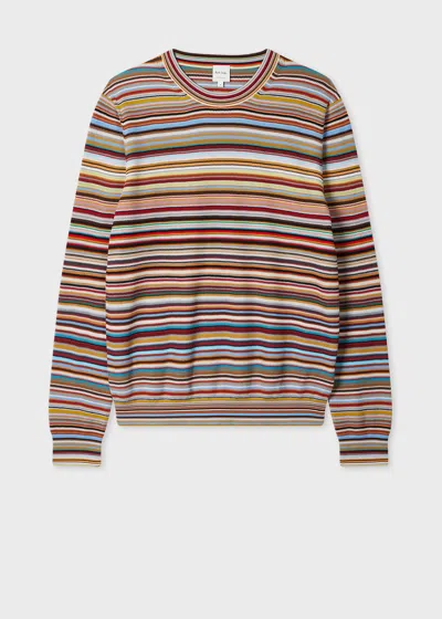 PAUL SMITH COTTON 'SIGNATURE STRIPE' CREW NECK KNITTED SWEATER MULTICOLOUR