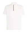 Paul Smith White Cotton Signature Stripe-trim Polo Shirt In White