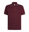 Paul Smith Signature Stripe Trim Zip Polo Shirt In Burgundy