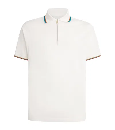 Paul Smith Zip Polo. In White