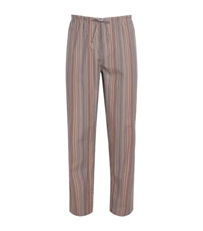 Paul Smith Cotton Signature Stripe Pyjama Trousers In Multi