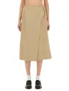 Paul Smith Buttoned High Waist Midi Skirt In Multi