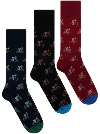 Paul Smith Cotton Socks 3pack In Multi