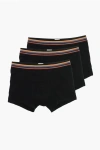 Paul Smith Cotton Stretch 3 Pairs Boxer Set In Black