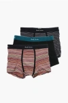 Paul Smith Cotton Stretch 3 Pairs Boxer Set In Multi