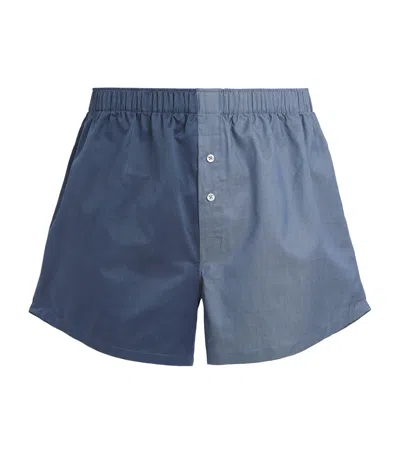Paul Smith Cotton Stripe Boxer Shorts In Navy