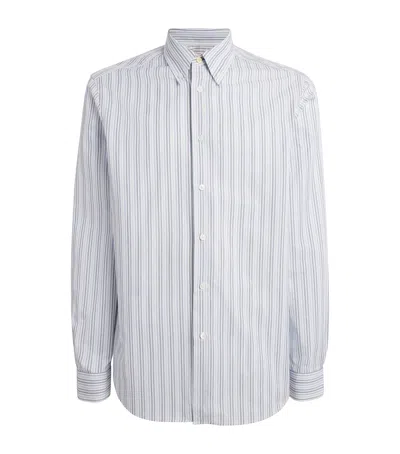 Paul Smith Striped Cotton Shirt In Red