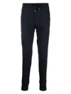 Paul Smith Cotton Lounge Trousers Ribbed Ankles In Blue