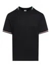 Paul Smith Round Neck Striped Trim Short Sleeves T-shirt In Black