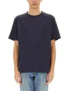 Paul Smith Basic Cotton Crew Neck T-shirt With Short Sleeves In Blue
