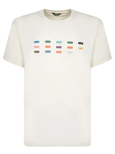Paul Smith Cotton T-shirt With Multicolor Logo In White