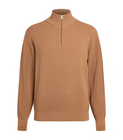 Paul Smith Cotton-wool Quarter-zip Sweater In Orange
