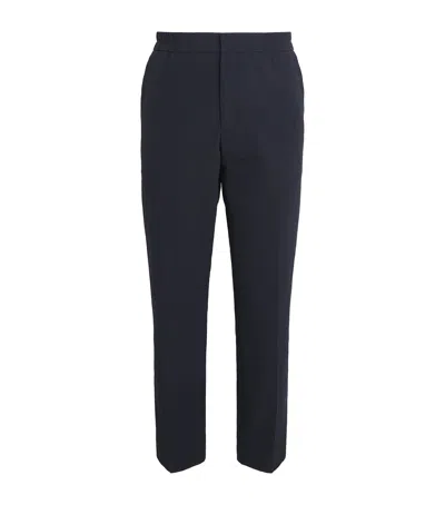Paul Smith Cotton-blend Seersucker Trousers In Navy
