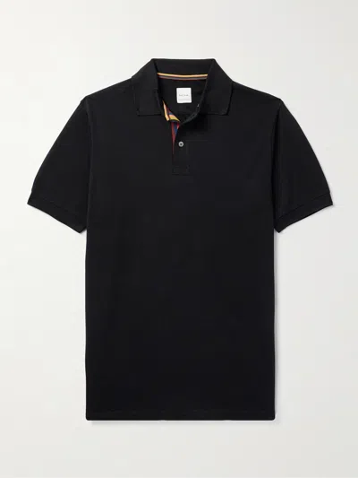 Paul Smith Artist Stripe Cotton Polo Shirt In Blue