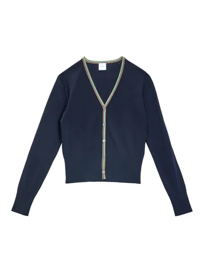 Paul Smith Cardigan Merinos Extrafine In Blue