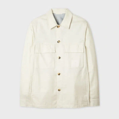 Paul Smith Cream Brushed Cotton-twill Overshirt White