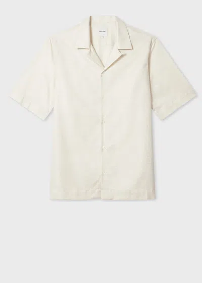 Paul Smith Cream Brushed Cotton-twill Short-sleeve Shirt White