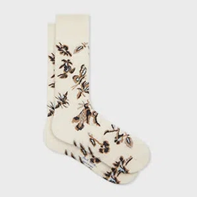 Paul Smith Cream Cotton-blend 'bohemia' Socks White