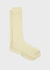 PAUL SMITH CREAM RIBBED COTTON SOCKS WHITE