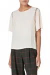 Paul Smith Cream Short Sleeve Blouse In White In Neutral