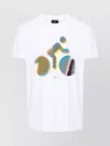 Paul Smith Crew Neck Biker Print Cotton T-shirt