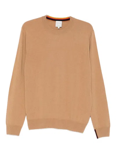 Paul Smith Crew-neck Cashmere Sweater In Brown