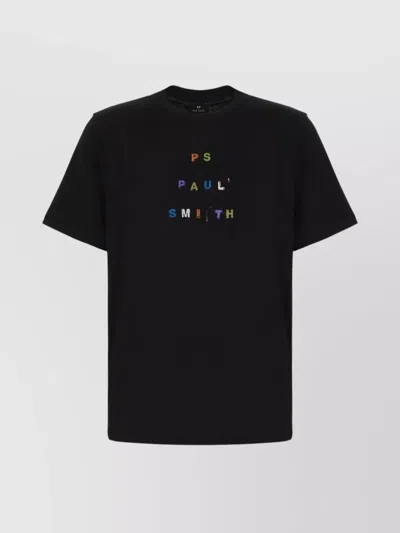 Paul Smith Crew Neck Graphic Print Short Sleeves T-shirt In Black