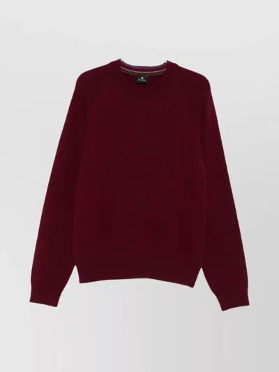 PAUL SMITH CREW NECK KNITTED SWEATER WITH RAGLAN SLEEVES