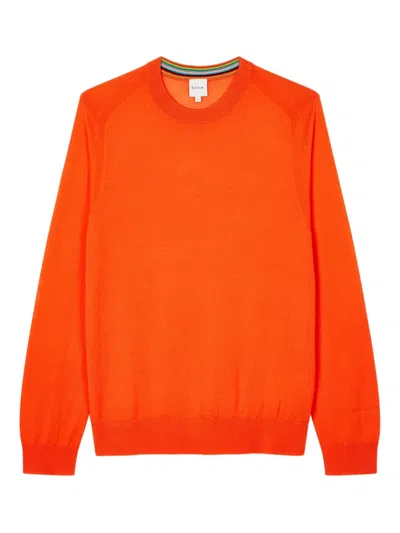 Paul Smith Crew-neck Long-sleeves Sweater In Orange