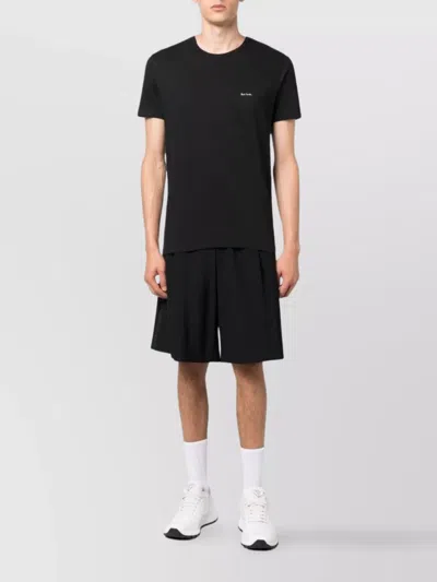 Paul Smith Crew Neck Organic Cotton T-shirts With Straight Hem