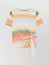 Paul Smith Crew Neck Striped Cotton T-shirt With Tie Detail