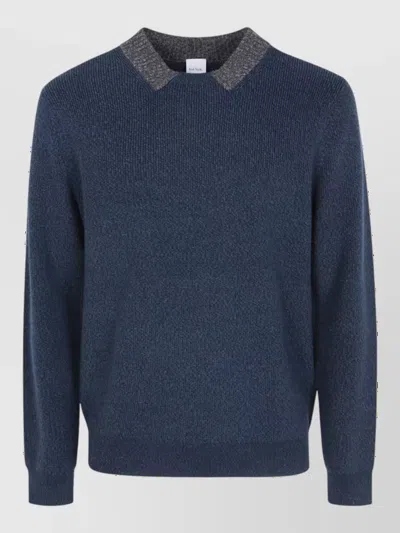 Paul Smith Ribbed-knit Sweater In Blue