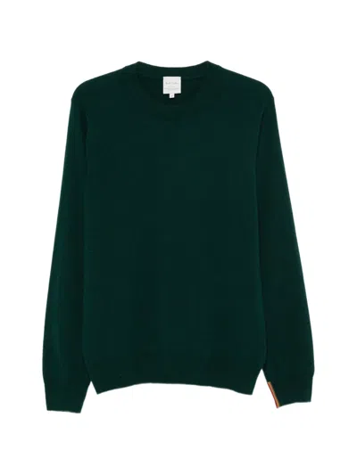 Paul Smith Crew-neck Cashmere Sweater In Green