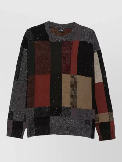 Paul Smith Colour-block Crew-neck Sweater In Black