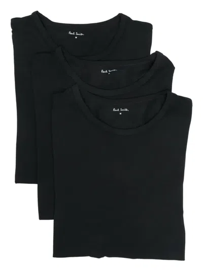 Paul Smith Crewneck T-shirt (pack Of Three) In Black