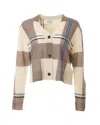 Paul Smith Cropped Check Cardigan With Ribbed Detailing In Multi