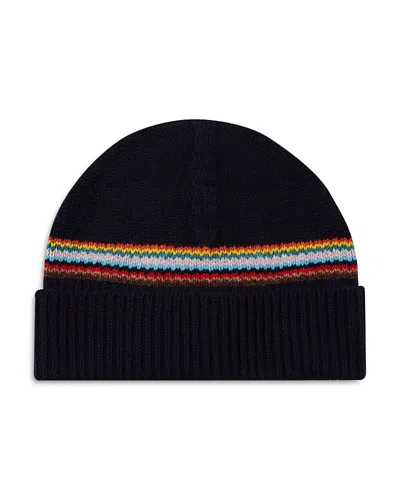 Paul Smith Cuffed Beanie In Navy