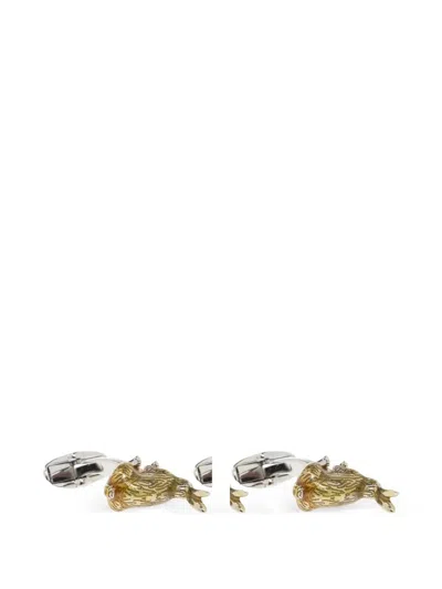 Paul Smith Enamel Rabbit Cufflinks In Gold
