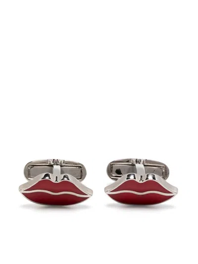 Paul Smith Cufflinks With A Lips Design In Grey