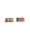 Paul Smith Silver 'signature Stripe' Cufflinks Multicolour In Multicolour