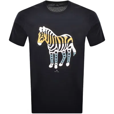 Paul Smith Cut Out T Shirt Navy In Blue