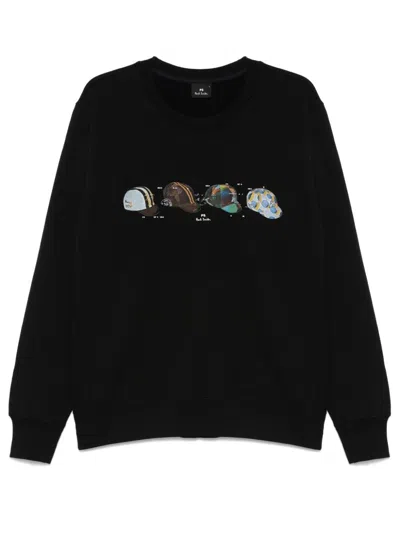 Paul Smith Mens Cycling Caps Graphic Sweatshirt In Black