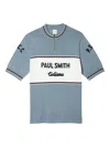 Paul Smith Light Blue Merino Wool Knitted Cycle Jersey In Blue