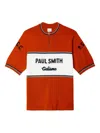 Paul Smith Burnt Orange Merino Wool Knitted Cycle Jersey In Orange
