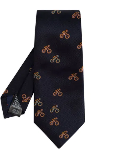 Paul Smith Cyclist Sketch Tie In Black
