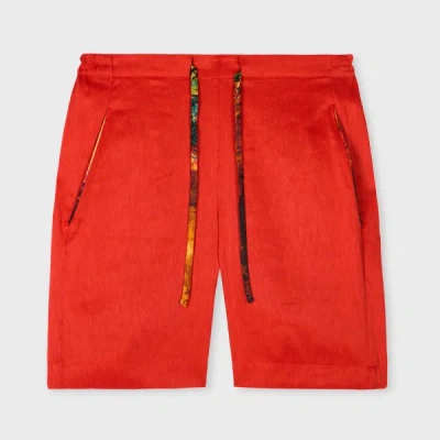 Paul Smith Daniel Hanson For  - Red Linen And Silk Pyjama Shorts Multicolour