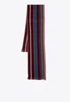 Paul Smith Bright Stripe Wraparound Knitted Scarf In Multi