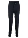 Paul Smith Cotton Lounge Trousers Ribbed Ankles In Dark Blue