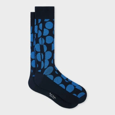 Paul Smith Dark Blue Mix Up Polka Dot Socks