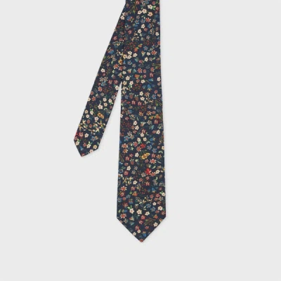 Paul Smith Dark Blue Organic Cotton 'liberty' Tie